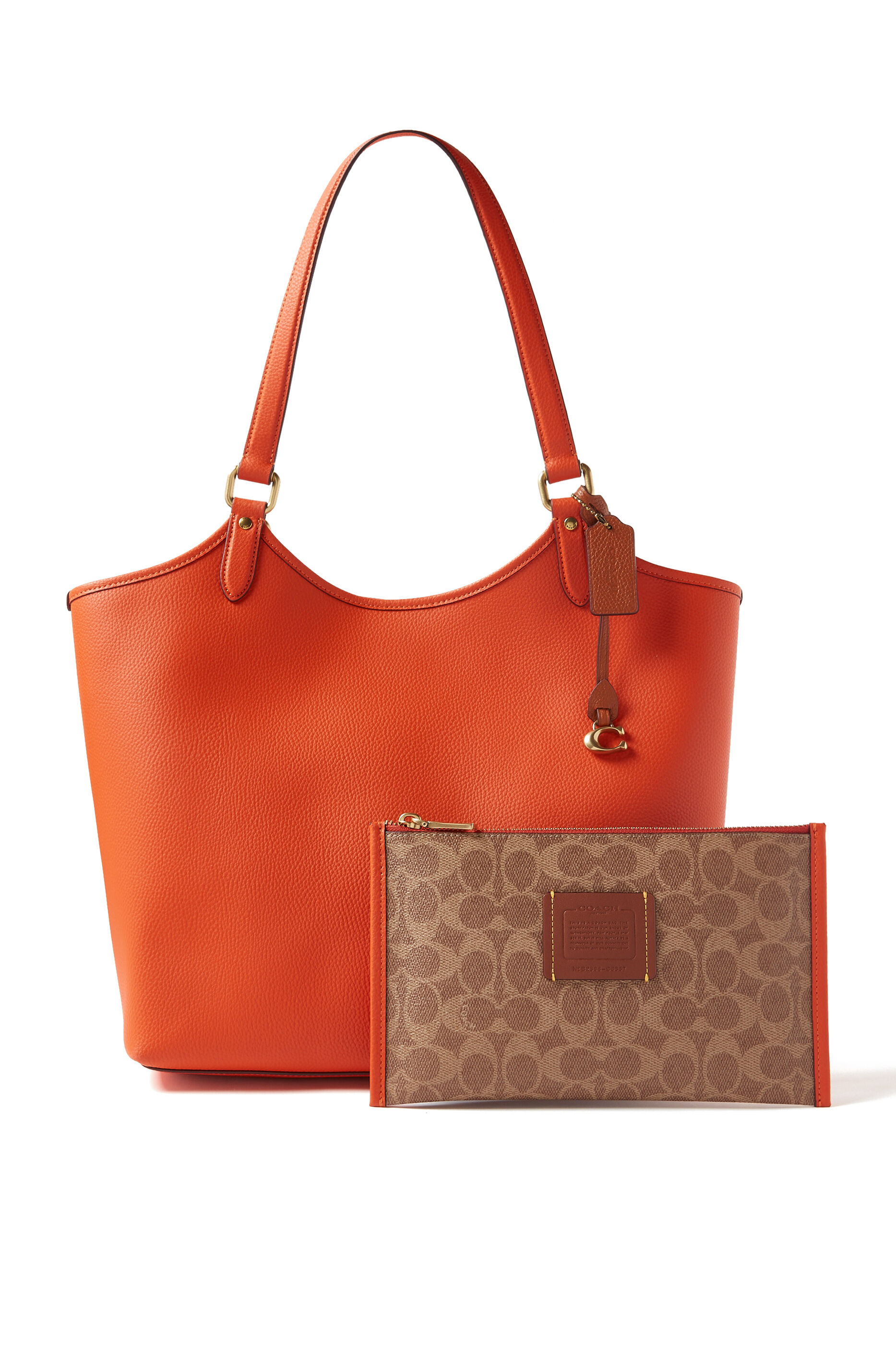 Coach orange clearance tote bag