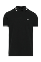 Slim-Fit Polo Shirt In Stretch Piqué With Curved Logo