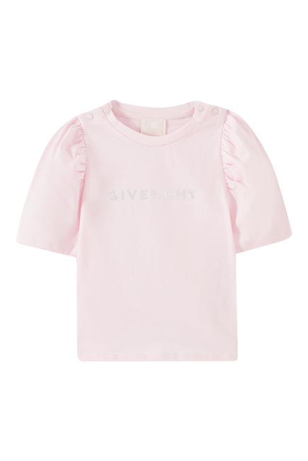 Kids Logo-Print T-Shirt with Puffy Sleeves