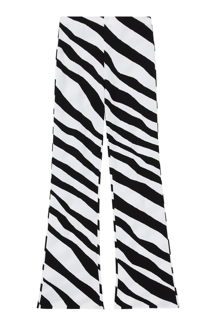 Stripe Print High-Waisted Pants