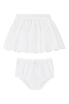 Kids Poplin and Broderie Anglaise Skirt