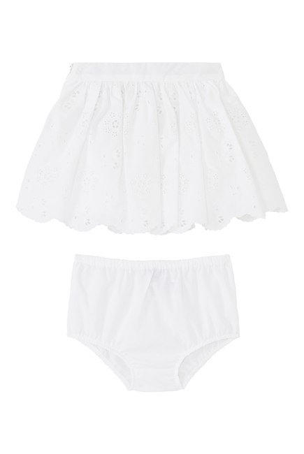 Kids Poplin and Broderie Anglaise Skirt