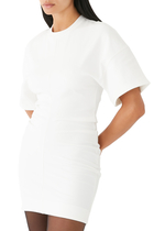 Crewneck Mini Dress With Draped Detail