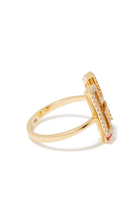 Letter H Silhouette Ring, 18k Yellow Gold with Diamonds