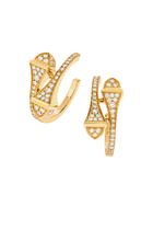 Cleo Open Hoop Earrings, 18K Yellow Gold & Diamond