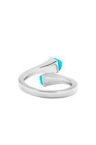 Cleo Slim Ring, 18k White Gold with Turquoise & Diamonds