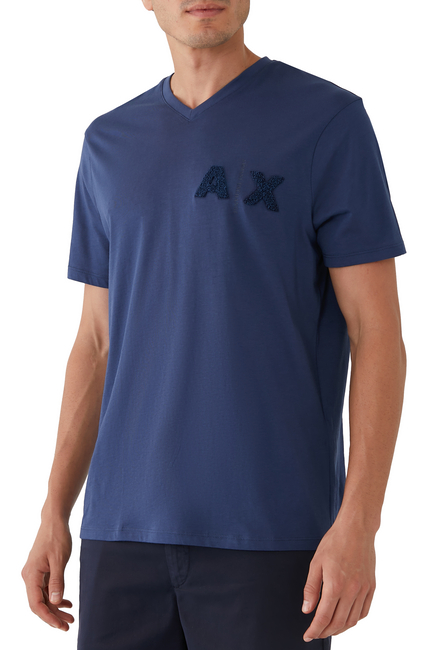 AX Logo V Neck Regular T-Shirt