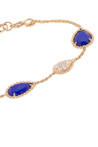 Serpent Bohème 18K Yellow Gold 5 Motif Lapis Lazuli and Diamond Bracelet