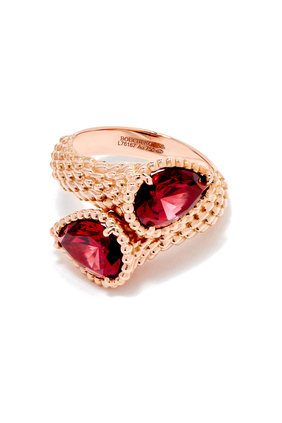 Toi Et Moi Serpent Boheme Ring, 18k Pink Gold & Rhodolite Garnet