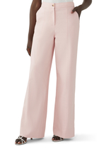 High-Rise Straight Linen Trousers