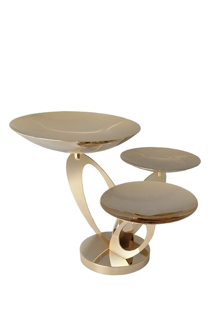 Gold-Plated Rotating Stand With 3 Plates