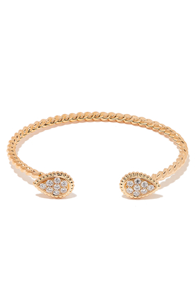 Serpent Bohème double motif bracelet, paved with diamonds, in yellow gold
