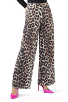 Jozey Leopard Print Wide-Leg Jeans