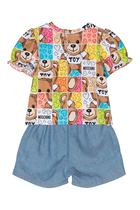 Kids Teddy Logo Print T-Shirt & Shorts Set