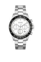 Hero Link-Bracelet Chronograph Watch With White Dial