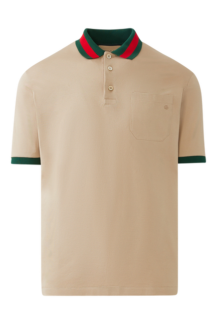 Webbed Collar Polo Shirt