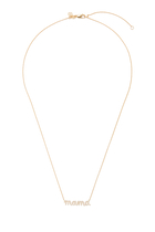 Mama Script Necklace, 14k Yellow Gold & Diamonds