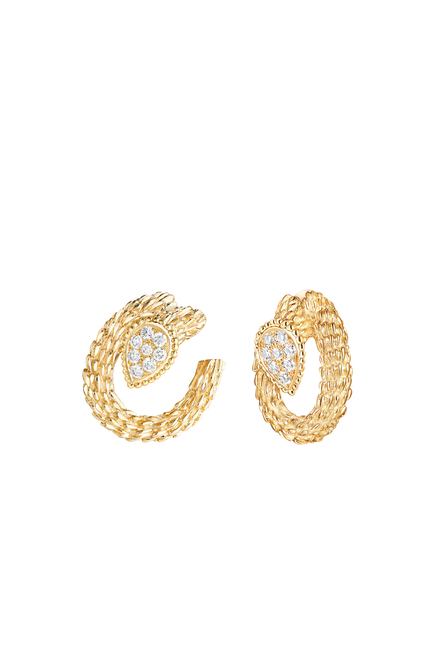 Serpent Boheme Earrings, 18k Yellow Gold & Diamonds