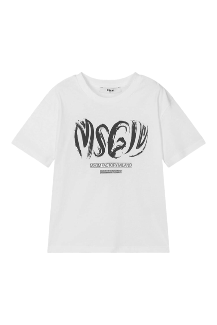 Kids Abstract Logo Print T-Shirt