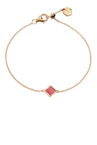 Cleo Pyramid Bracelet, 18K Rose Gold & Coral Stone