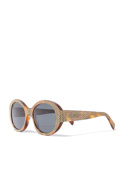 Bold 3 Dot Embellished Round Sunglasses