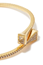 Cleo Midi Bangle, 18k Yellow Gold with Full Diamonds