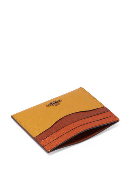 Color-Block Leather Card Case