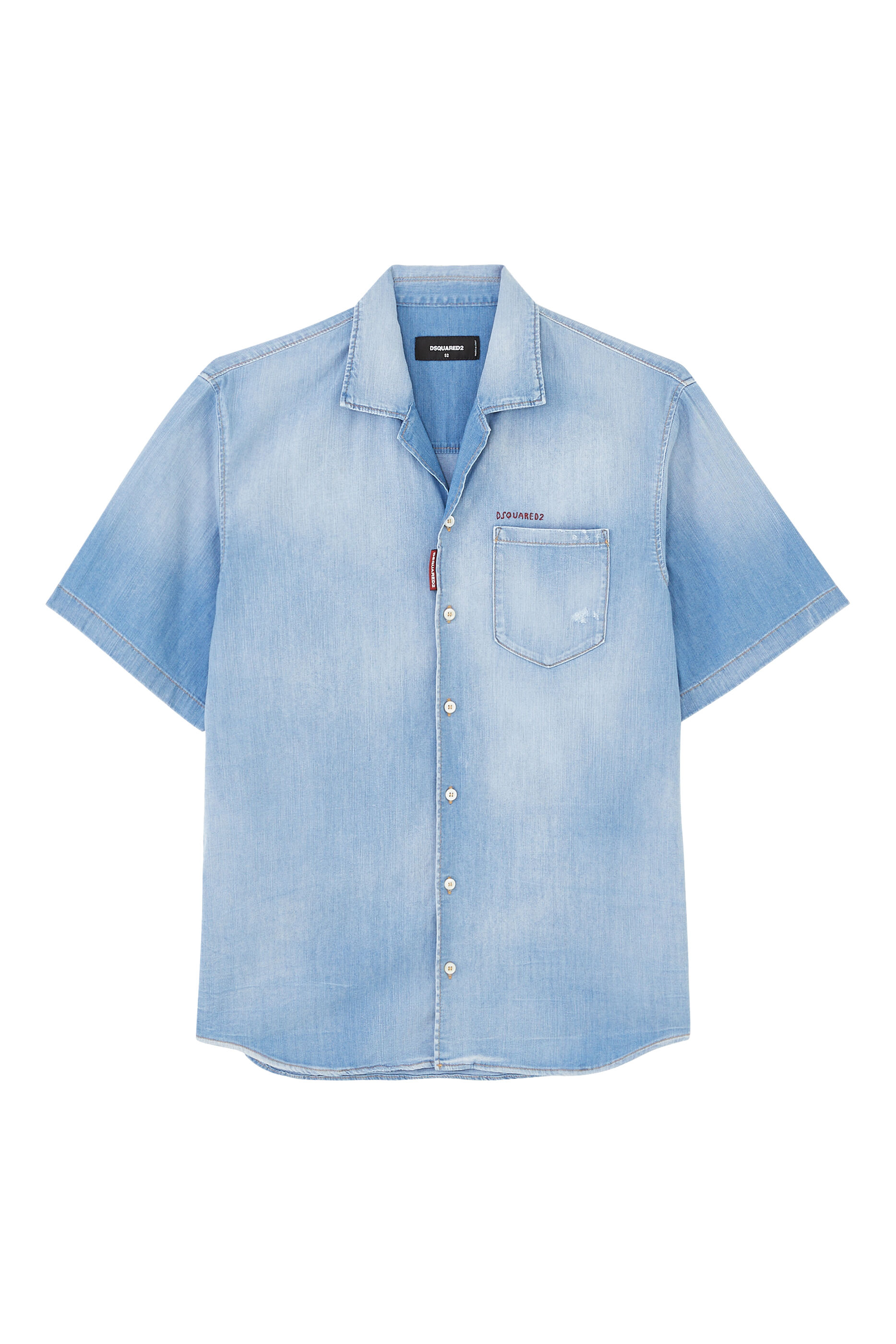 Denim shirt clearance without collar