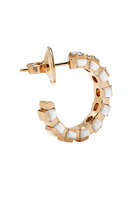 Tip-Top Earrings, 18k Rose Gold, White Agate & Diamonds