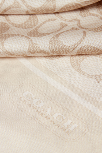 Logo-Print Square Silk Scarf