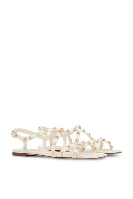 Valentino Garavani Rockstud Flat Leather Sandals