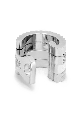 Quatre Double White Edition Single Clip Earring, 18k White Gold & Diamonds