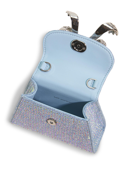 Rhinestone Denim Micro Bow Bag