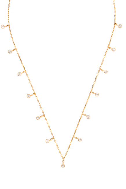 Yellow Gold Sparkle Round Necklace
