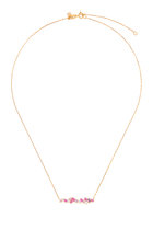 Cocktail Bar Necklace, 14k Yellow Gold with Sapphire & Diamonds