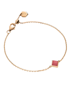 Cleo Pyramid Bracelet, 18K Rose Gold & Coral Stone