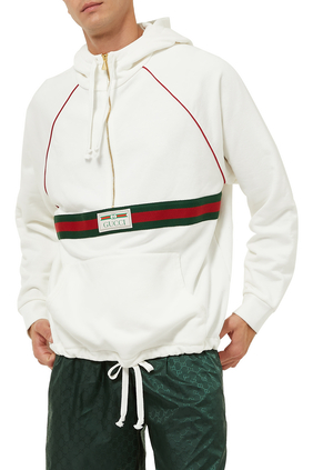 Sweatshirt with web and Gucci label