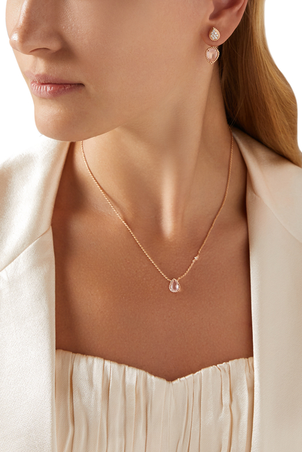 Serpent Boheme Pendant Necklace, 18k Rose Gold, Quartz & Diamond