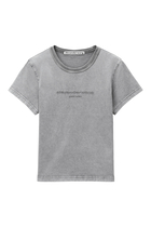 Acid Wash Logo-Embossed Shrunken T-Shirt