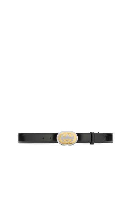 Interlocking G Buckle Leather Belt