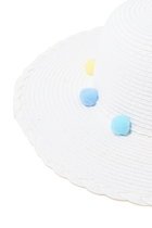 Kids Pompom Detail Sun Hat