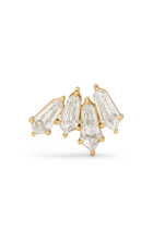 Lotus 4 Diamond Single Earring, 18k Yellow Gold with Diamonds