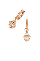 Cleo Mini Rev Earrings, 18k Pink Gold & Diamonds