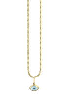 Kids Evil Eye Necklace, 14k Yellow Gold