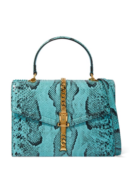 Gucci Sylvie 1969 Python Small Top Handle Bag