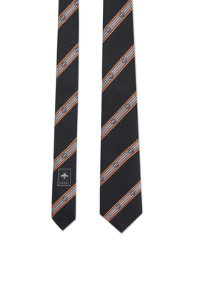 Interlocking G Stripe Silk Jacquard Tie