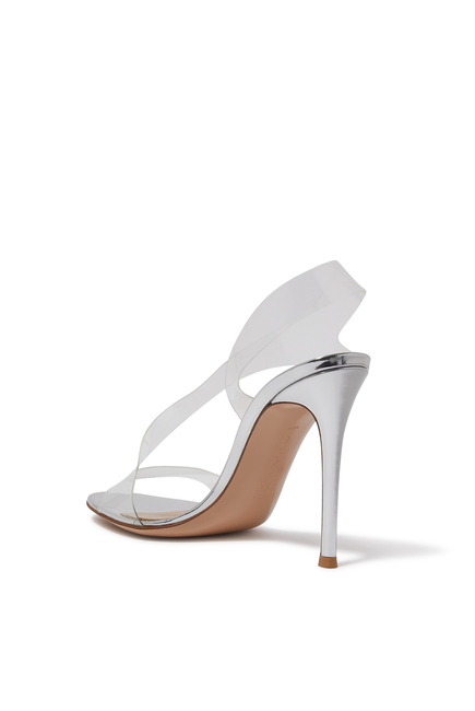 Metropolis 105 Plexi & Metallic Leather Sandals