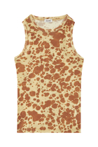 Printed Mesh-Jersey Tank Top