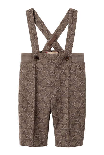 Kids GG Wool Flannel Overalls