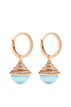 Cleo Mini Rev Drop Earrings, 18k Rose Gold & Diamonds